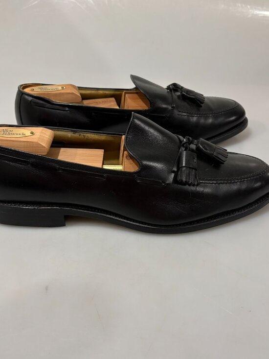Allen Edmonds 11.5 Grayson Black Leather Tassel Loafers w Shoe Trees Made in USA